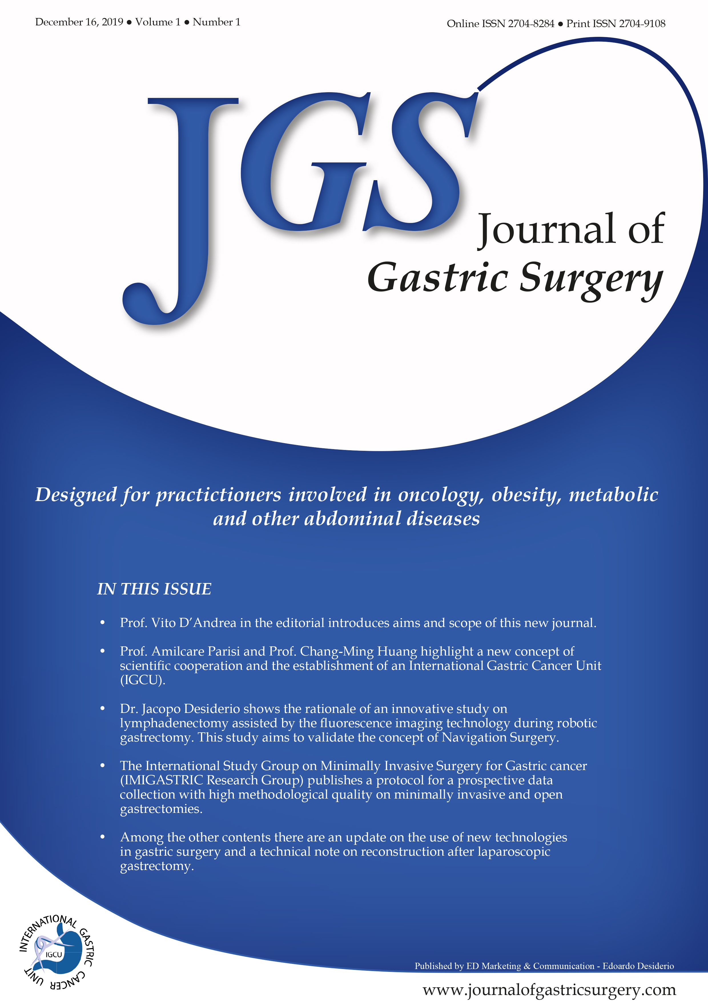Journal of Gastric Surgery Vol 1 Issue 1 - Cover