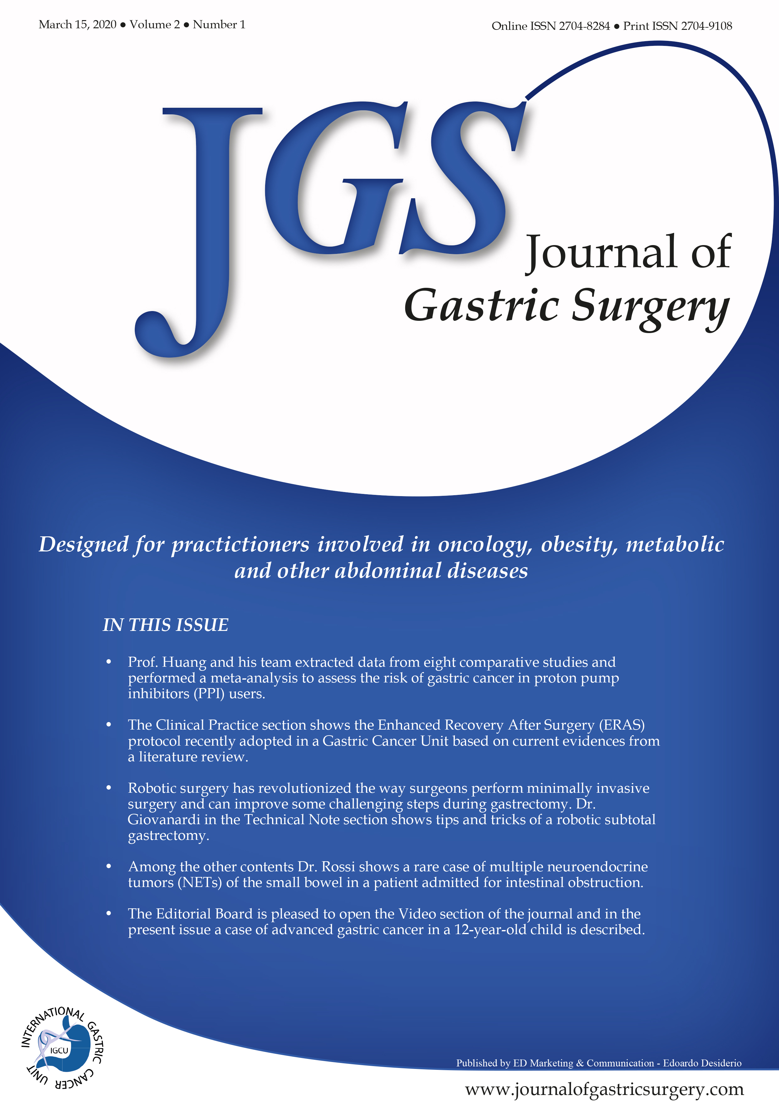 Journal of Gastric Surgery Vol 2 Issue 1 - Cover
